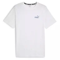Koszulki męskie - Koszulka męska Puma 58666935 ESS SMALL LOGO Biała - miniaturka - grafika 1