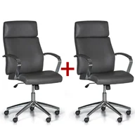 Fotele i krzesła biurowe - B2B Partner Krzesło biurowe HOLT 1+1 GRATIS, szare 907017 - miniaturka - grafika 1