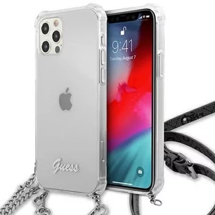 Guess nakładka do iPhone 12 / 12 Pro 6,1" GUHCP12MKC4GSSI przeźroczysta hard case 4G Silver Chain 8_2273406 - Etui i futerały do telefonów - miniaturka - grafika 2