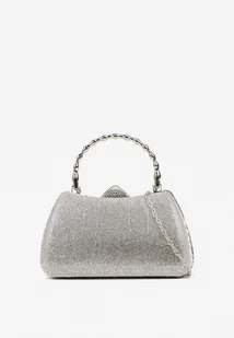 Srebrna Koktajlowa Cyrkoniowa Torebka z Łańcuszkiem i Uchwytem Latavea - Torebki damskie - miniaturka - grafika 1