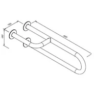 Akcesoria dla osób starszych i niepełnosprawnych - Umywalkowa poręcz łukowa dla niepełnosprawnych Faneco S32UUL6 SW B stała 60cm lewa - miniaturka - grafika 1