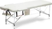 Łóżka - BODYFIT BODYFIT Stół, łóżko do masażu, 2 segmentowe, aluminiowe, beżowe, 195x70,5 cm - miniaturka - grafika 1