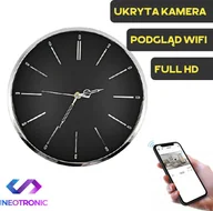 Minikamery i aparaty szpiegowskie - gospy.pl Zegar Ścienny Ukryta Kamera Wi-Fi FULL HD G-11735999 - miniaturka - grafika 1