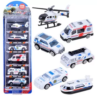 Pogotowie zestaw 6szt resoraki metalowe ZA3505 - Samoloty i helikoptery - miniaturka - grafika 1