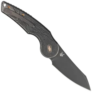 Nóż składany Fox Jupiter Black Titanium, Stonewashed PVD M390 by Denis Simonutti (FX-555 TIBR) - Noże - miniaturka - grafika 3