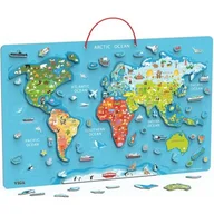 Tablice dla dzieci - Viga 44508 2w1 Tablica edukacyjna z magnetyczną mapą świata - miniaturka - grafika 1