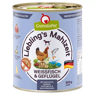 GranataPet Liebling's Mahlzeit, 6 x 800 g - Białoryb i drób - Mokra karma dla psów GranataPet Liebling's Mahlzeit, 6 x 800 g - Białoryb i drób - Mokra karma dla psów - miniaturka - grafika 1