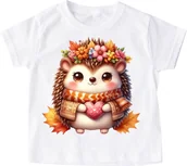 Koszulki dla dziewczynek - Koszulka z jeżem dla dziewczynki - wzór jeż66 - miniaturka - grafika 1