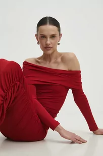 Answear Lab sukienka kolor czerwony mini dopasowana - Sukienki - miniaturka - grafika 1