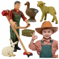 Figurki dla dzieci - ZESTAW REALISTYCZNYCH FIGUREK XL ZWIERZĘTA DOMOWE FARMER OWCA KRÓLIK KACZKA Z2211K - miniaturka - grafika 1