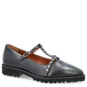 Baleriny - Skórzane baleriny z paskami - GIOSEPPO 73838 CZARNE - miniaturka - grafika 1