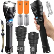 Latarki - OLBRZYMIA Latarka Taktyczna LED XHP90 Akumulatorowa Szperacz Reflektor USB - miniaturka - grafika 1