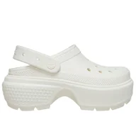 Klapki i japonki damskie - Klapki Crocs Stomp Clog 209347-0WV - białe - miniaturka - grafika 1
