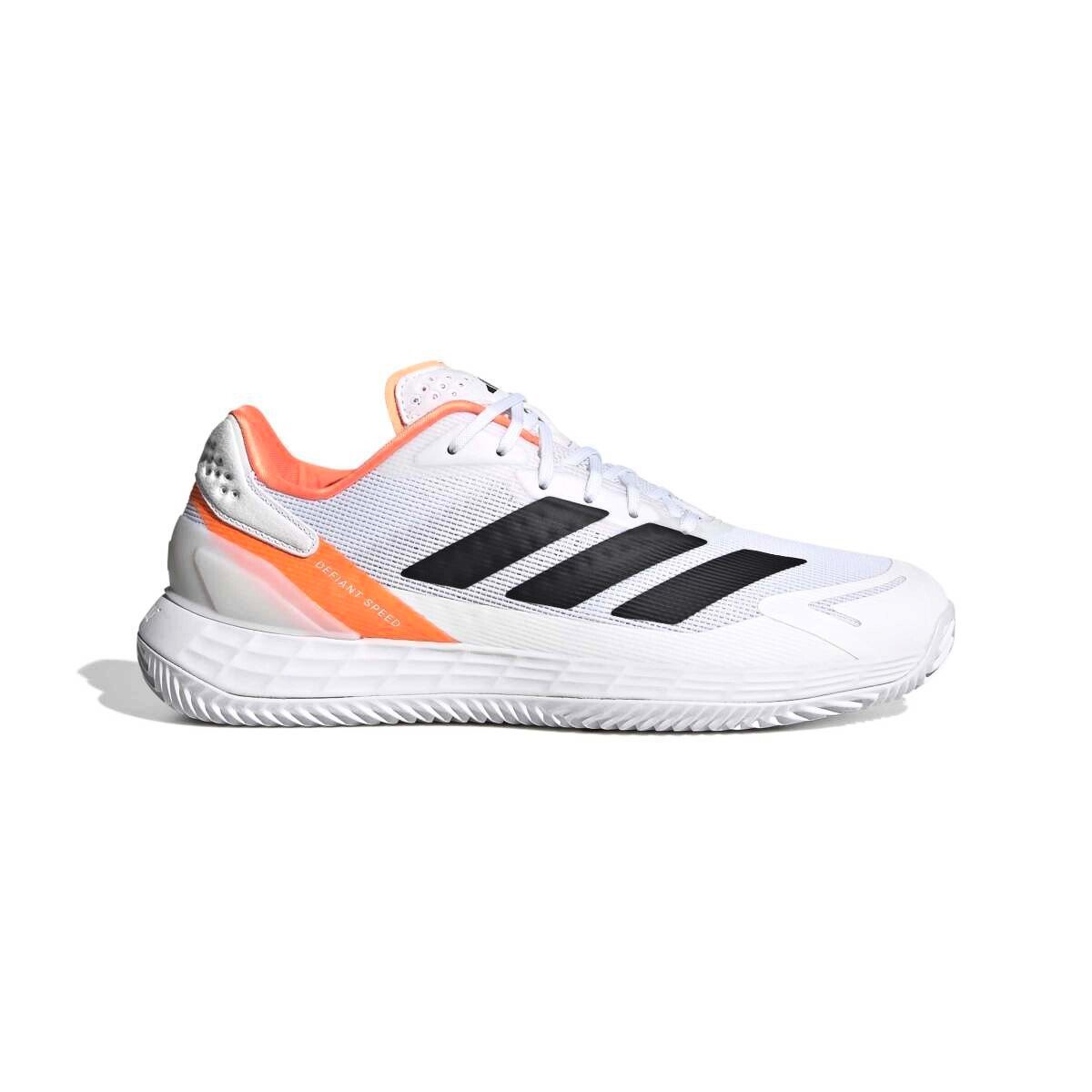 Męskie buty tenisowe adidas Defiant Speed 2 Clay Tenis Shoes Ftwr White/Core Black/Lucid Orange EUR 46