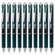 Długopisy - Pentel BL77A2-SA EnerGel żelowe pióro kulkowe z mechanizmem dociskowym, średnica kulki 0,7 mm = grubość linii 0,35 mm, do wielokrotnego napełniania, 10 sztuk, indygo czarne - miniaturka - grafika 1