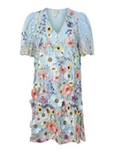 Sukienki - YAS Sukienka koktajlowa Flowering 26037387 Błękitny Loose Fit - miniaturka - grafika 1