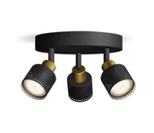 Lampy sufitowe - Philips - Oświetlenie punktowe NIALL 3xGU10/5W/230V czarne/mosiądz - miniaturka - grafika 1