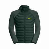 Kurtki męskie - Męska kurtka hybrydowa Jack Wolfskin ROUTEBURN PRO HYBRID M black olive - S - miniaturka - grafika 1