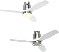 Wentylatory sufitowe - Energooszczędny wentylator sufitowy Aerodynamix Eco 112 cm chrom szczotkowany / biały - miniaturka - grafika 1