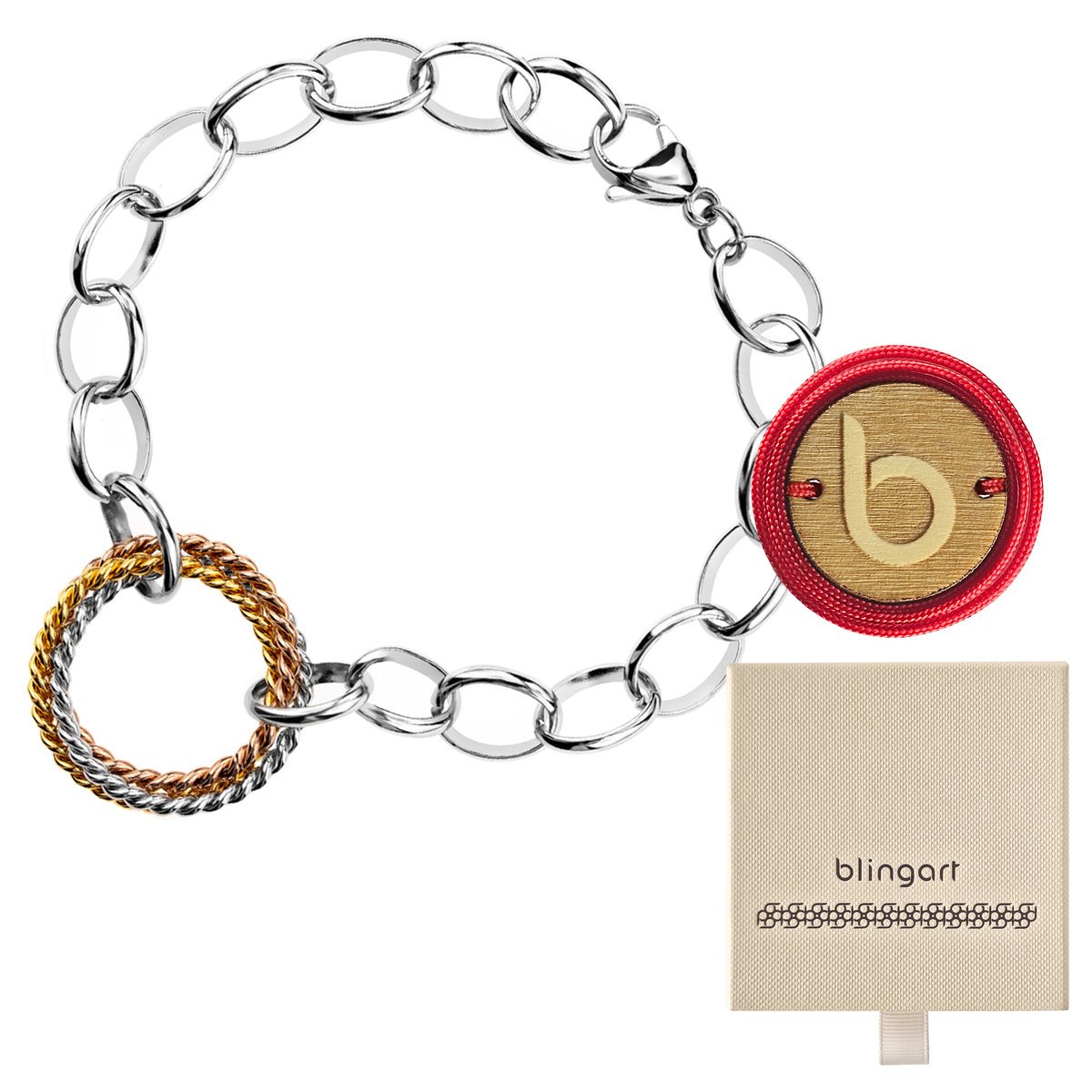 Bransoletka damska na rękę biżuteria stal chirurgiczna kółka BLINGART