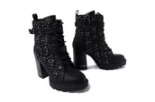 Botki damskie - MUSTANG 1505-501-9 schwarz, botki damskie - Mustang - miniaturka - grafika 1