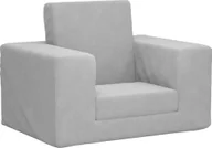 Zestawy mebli dla dzieci - vidaXL vidaXL Kanapa dla dziecka, rozkładana, jasnoszara, miękki plusz - miniaturka - grafika 1