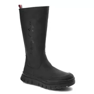 Kozaki damskie - Czarne Kozaki Tommy Hilfiger Modne Buty Damskie - miniaturka - grafika 1