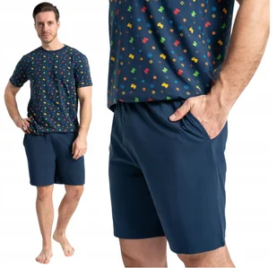 Piżama Męska Dwuczęściowa Bawełniana z Motywem Gier GRANATOWYr MORAJ - L - Piżamy damskie Piżama Męska Dwuczęściowa Bawełniana z Motywem Gier GRANATOWYr MORAJ - L - Piżamy damskie - miniaturka - grafika 1