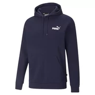 Bluzy męskie - Bluza z kapturem męska Puma ESS Small Logo granatowa 58669206-XXL - miniaturka - grafika 1