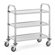 Wózki na żywność - Wózek kelnerski - 3 półki - 69 x 34 x 3 cm - 81 kg ROYAL CATERING 10012734 RCSW-111 - miniaturka - grafika 1