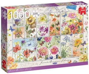 Jumbo Puzzle 1000 PC Znaczki z letnimi kwiatami G3 - Puzzle - miniaturka - grafika 1