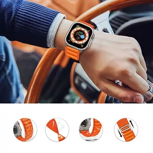 Pasek do zegarka sportowy Alogy Sport Strap do Apple Watch 4/5/6/7/8/SE (38/40/41mm) Pomarańczowy - Akcesoria do smartwatchy - miniaturka - grafika 4