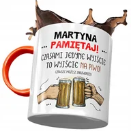 Kubki - Kubek Pomarańczowy Dla Martyny Żony Prezent z Nadrukiem ze Zdjęciem + Opakowanie na prezent (wzór 02) - miniaturka - grafika 1