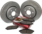 Tarcze hamulcowe - Nacinane tarcze + klocki hamulcowe przednie Jeep Commander - miniaturka - grafika 1