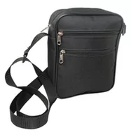 Torby męskie - Skórzana Torba Męska Średnia Pionowa Materiał Czarna Antoszczyk (PL) 21 x 17 x 5 [cm] - miniaturka - grafika 1