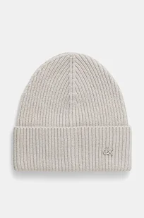 Calvin Klein czapka wełniana kolor szary wełniana K60K612592 - Czapki damskie - miniaturka - grafika 1