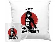 Gadżety dla niej i dla niego - ZESTAW PODUSZKA + KUBEK Attack On Titan Pomysł Na Prezent +IMIĘ #2 - miniaturka - grafika 1