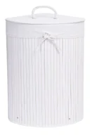 Kosze na bieliznę - Biały bambusowy narożny kosz na pranie C6-Z81 - miniaturka - grafika 1