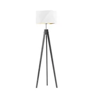 Lampy stojące - LYSNE, lampa podłogowa LAGOS, biały ze złotym wnętrzem - miniaturka - grafika 1