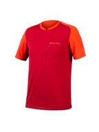 Koszulki sportowe męskie - ENDURA Koszulka kolarska "GV500 Foyle Tech" w kolorze pomarańczowo-czerwonym - miniaturka - grafika 1