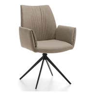 Krzesła - Krzesło tapicerowane glamour do salonu plisowane PRATO ciemnobeżowe - miniaturka - grafika 1