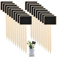 Inne - TEMU 20-pack Rustykalne drewniane etykiety roślinne, T-kształtne tablice ogrodowe z tablicą czarną, podłogowe etykiety roślinne z drewna dla doniczek - miniaturka - grafika 1