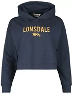 Bluzy damskie - Lonsdale Damska bluza z kapturem Cropped Oversize QUEENSCLIFF, Navy/Orange, S - miniaturka - grafika 1