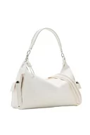 Torebki damskie - Desigual Women's Half Logo 24 NE Accessories PU Shoulder Bag, White, biały - miniaturka - grafika 1