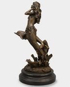 Figurki dekoracyjne - Syrena i Delfin Rzeźba z Brązu - miniaturka - grafika 1