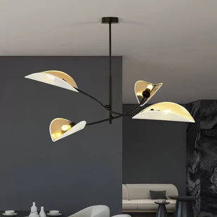 Emibig LOTUS 4 WHITE/GOLD 1107/4 lampa sufitowa żyrandol oryginalny Design abażury 1107/4 - Lampy sufitowe - miniaturka - grafika 4
