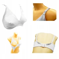 Biustonosze ciążowe - Biustonosz Ciążowy Do Karmienia Biały Stanik Miękki r. 36/80C Wygodny - miniaturka - grafika 1