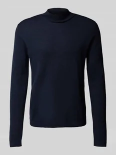 Sweter z dzianiny z wełny ze stójką model ‘Tern’ - Swetry męskie - miniaturka - grafika 1