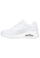 Trampki damskie - Skechers Damskie trampki UNO, białe i wielokolorowe serce nadruk Duraleather/WHI, 6 UK, Biały i wiele serc nadruk Duraleather Whi, 39 EU - miniaturka - grafika 1