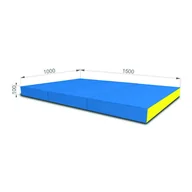 Maty do ćwiczeń - Małpiszon, Materac do ćwiczeń 150x100x10 3-częściowy niebiesko-żółty - miniaturka - grafika 1